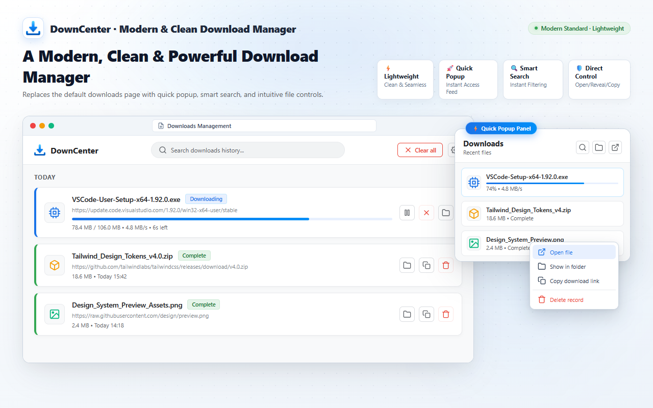 DownCenter Downloads Manager